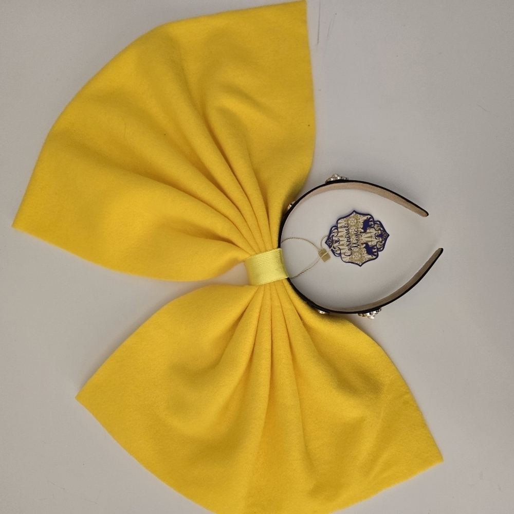 GIANT YELLOW OVERSIZED BOW HEADBAND Cosplay Costume Statement Hair Accessory NWT - Picture 4 of 4